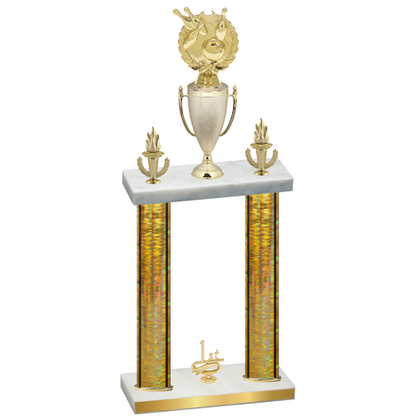 Double Gold Glacier First Place Bowling Trophy