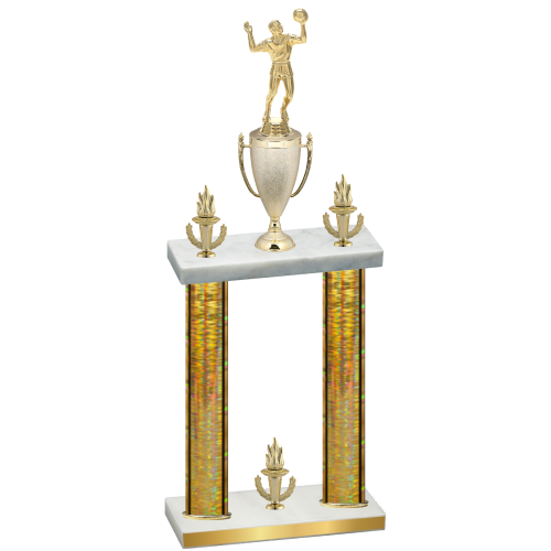 Double Gold Glacier Victory Volleyball Trophy