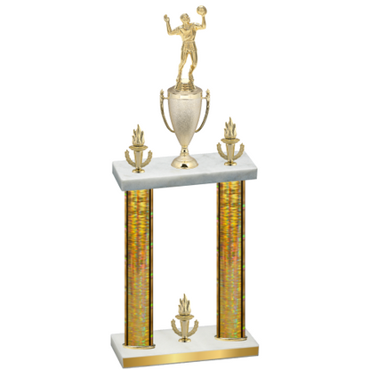 Double Gold Glacier Victory Volleyball Trophy