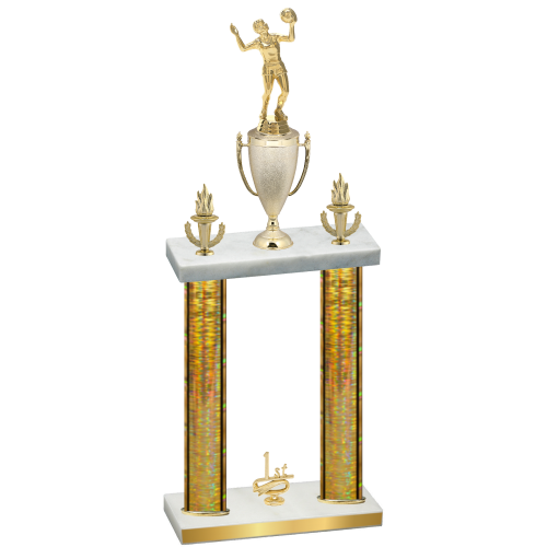 Double Gold Glacier First Place Volleyball Trophy