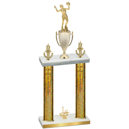Double Gold Glacier First Place Volleyball Trophy