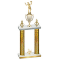 Double Gold Glacier Third Place Volleyball Trophy
