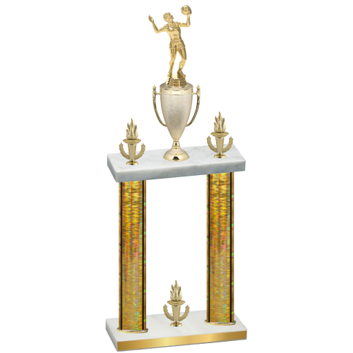 Double Gold Glacier Victory Volleyball Trophy
