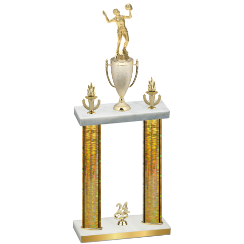 Double Gold Glacier Year Volleyball Trophy