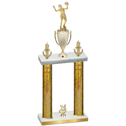 Double Gold Glacier Year Volleyball Trophy