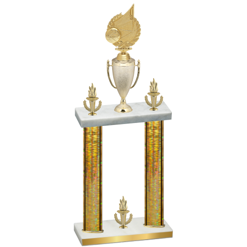 Double Gold Glacier Victory Volleyball Trophy