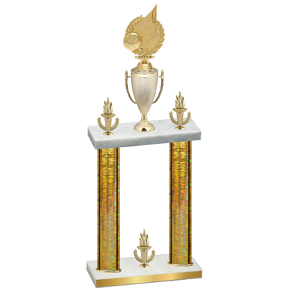 Double Gold Glacier Victory Volleyball Trophy
