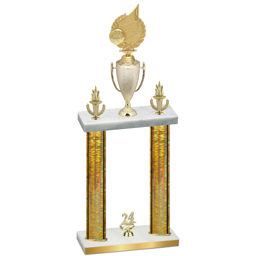 Double Gold Glacier Year Volleyball Trophy