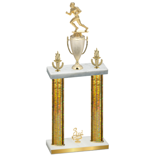 Double Gold Glacier Third Place Football Trophy