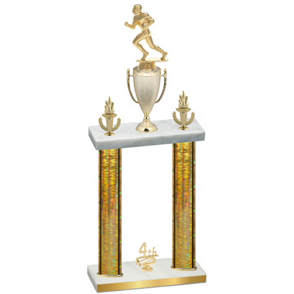Double Gold Glacier Fourth Place Football Trophy