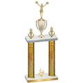Double Gold Glacier Fourth Place Cheerleading Trophy