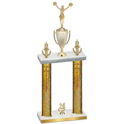 Double Gold Glacier Year Cheerleading Trophy