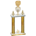 Double Gold Glacier Fourth Place Cheerleading Trophy