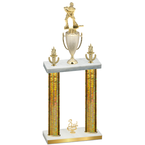Double Gold Glacier Third Place Hockey Trophy