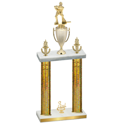 Double Gold Glacier Third Place Hockey Trophy