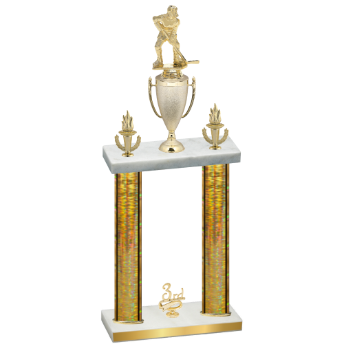 Double Gold Glacier Third Place Hockey Trophy