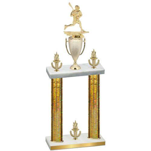 Double Gold Glacier Victory Lacrosse Trophy
