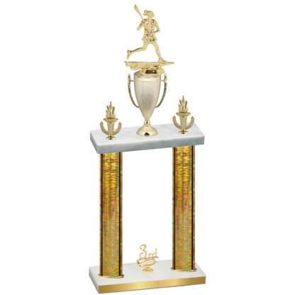 Double Gold Glacier Third Place Lacrosse Trophy