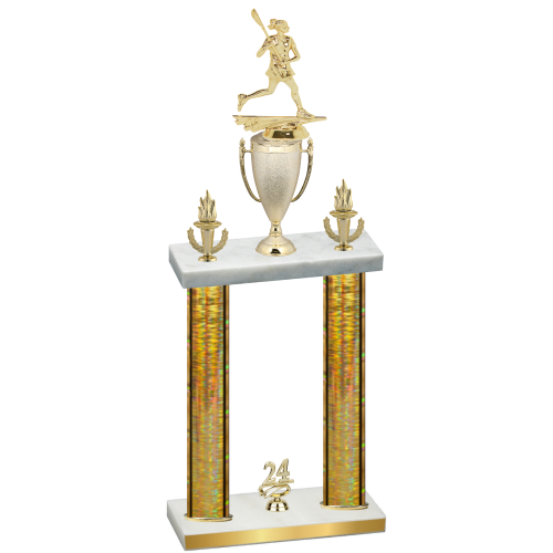 Double Gold Glacier Year Lacrosse Trophy