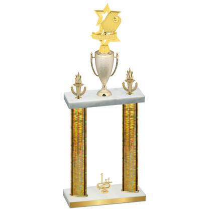 Double Gold Glacier First Place Pickleball Trophy