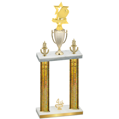 Double Gold Glacier Fourth Place Pickleball Trophy