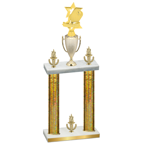 Double Gold Glacier Victory Pickleball Trophy
