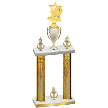 Double Gold Glacier Victory Pickleball Trophy