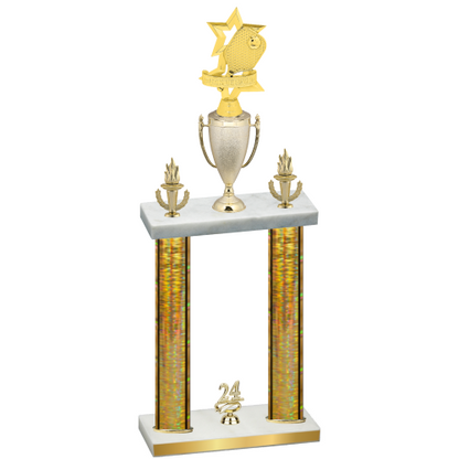 Double Gold Glacier Year Pickleball Trophy