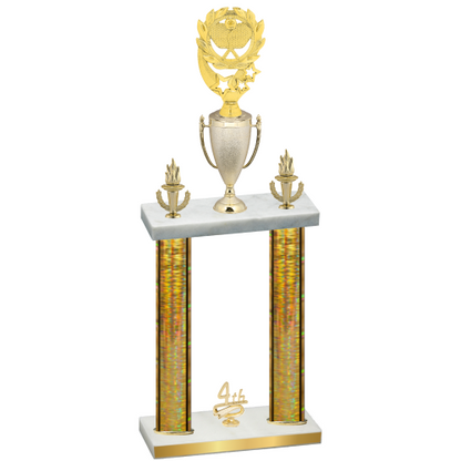 Double Gold Glacier Fourth Place Pickleball Trophy