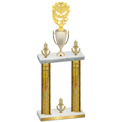 Double Gold Glacier Victory Pickleball Trophy