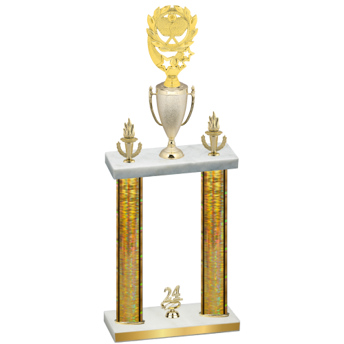 Double Gold Glacier Year Pickleball Trophy