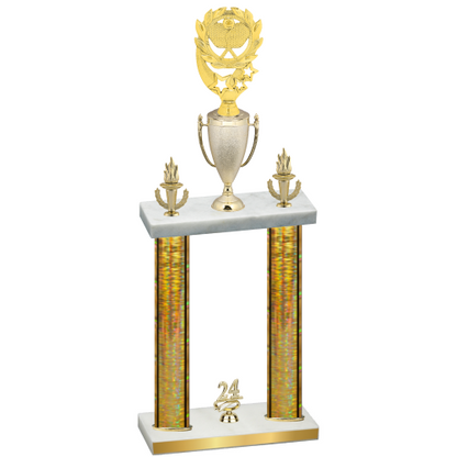 Double Gold Glacier Year Pickleball Trophy