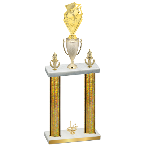 Double Gold Glacier First Place Pickleball Trophy