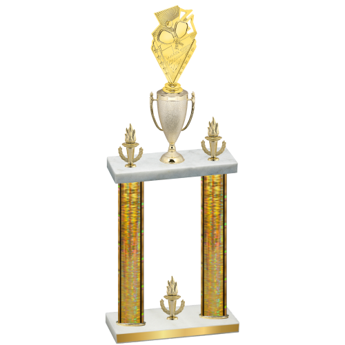 Double Gold Glacier Victory Pickleball Trophy