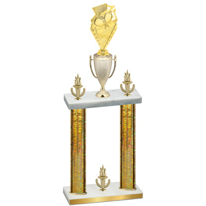 Double Gold Glacier Victory Pickleball Trophy