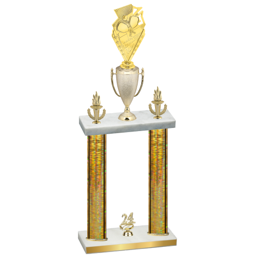Double Gold Glacier Year Pickleball Trophy
