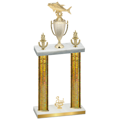 Double Gold Glacier Third Place Fishing Trophy