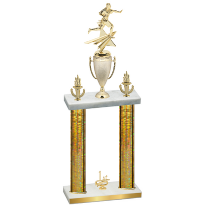 Double Gold Glacier First Place Flag Football Trophy