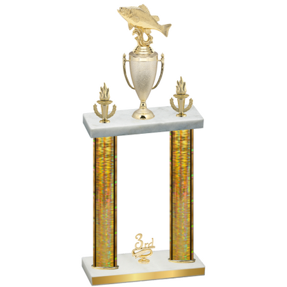 Double Gold Glacier Third Place Fishing Trophy