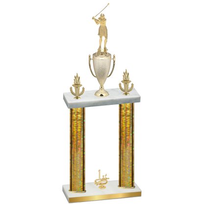 Double Gold Glacier First Place Golf Trophy