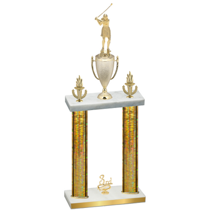 Double Gold Glacier Third Place Golf Trophy