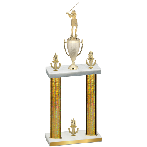 Double Gold Glacier Victory Golf Trophy