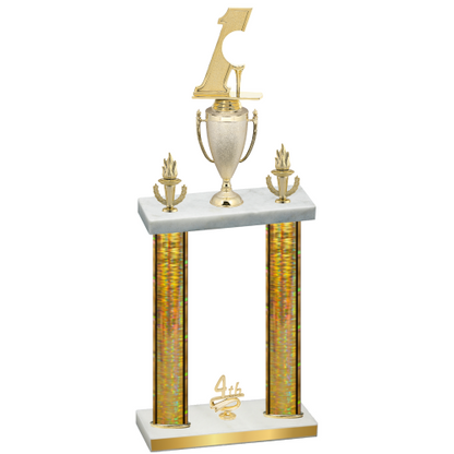 Double Gold Glacier Fourth Place Golf Trophy