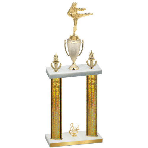 Double Gold Glacier Third Place Karate Trophy