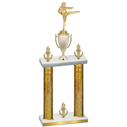 Double Gold Glacier Victory Karate Trophy