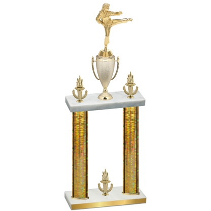 Double Gold Glacier Victory Karate Trophy