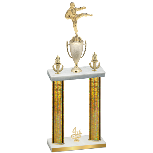Double Gold Glacier Fourth Place Karate Trophy