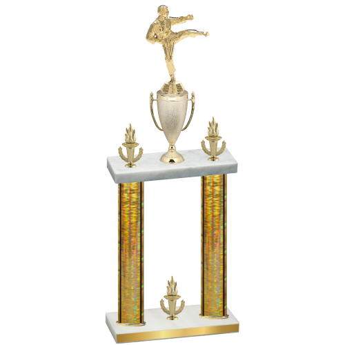 Double Gold Glacier Victory Karate Trophy
