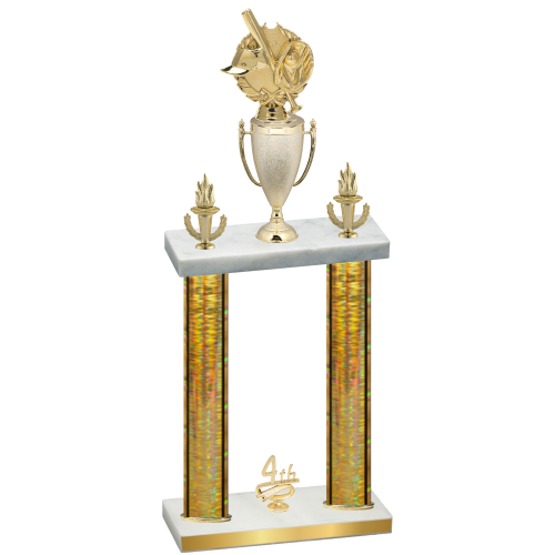 Double Gold Glacier Fourth Place Baseball Trophy