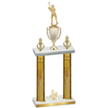 Double Gold Glacier Fourth Place Baseball Trophy